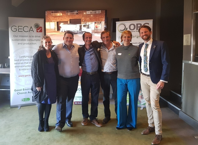 ORG Launch_Kate Harris (GECA), Jim McBurney (ORG), Steve Ford (GPT), Wes Rogers (ORG), Esther Bailey (City of Sydney) and Ben Thomas (GPT)